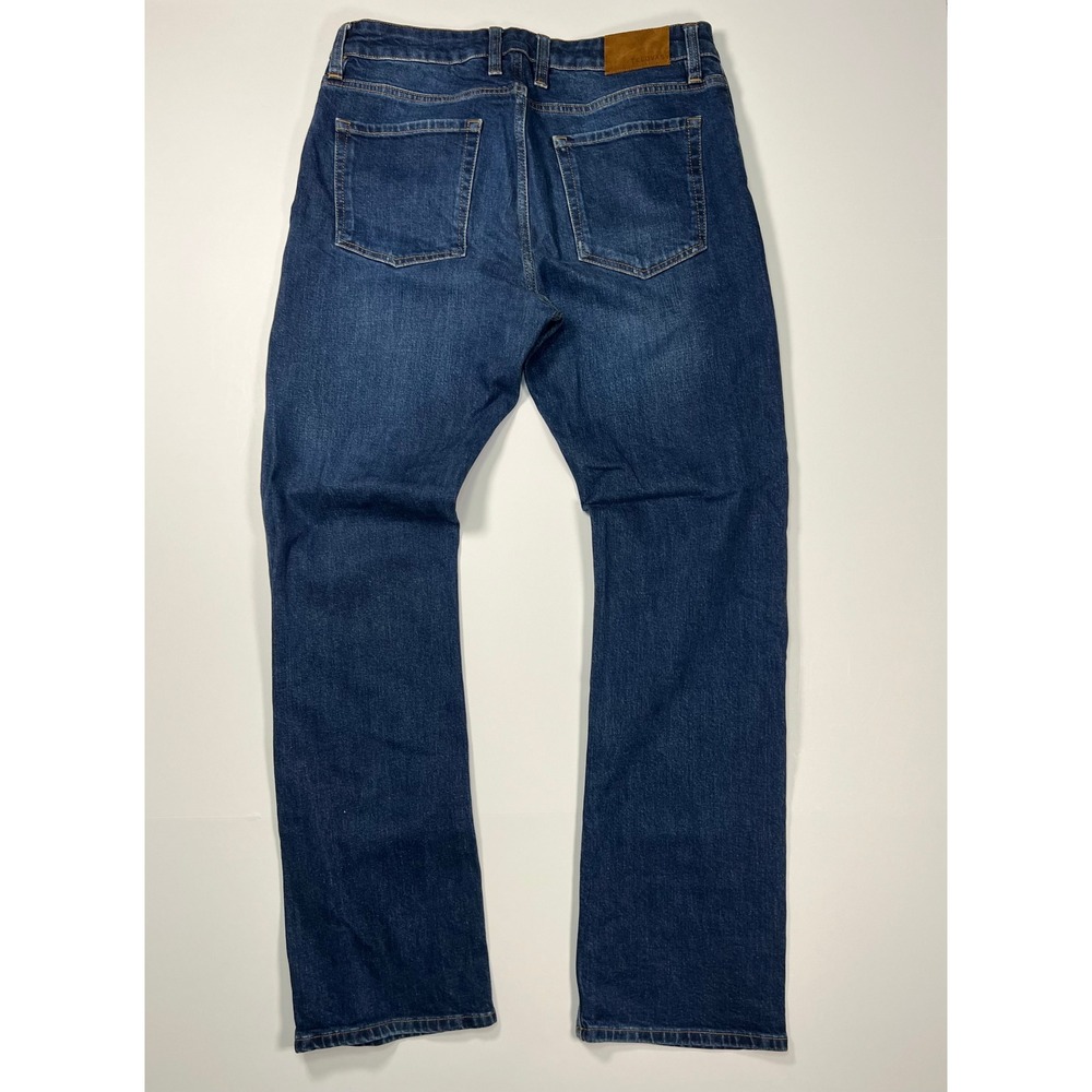 Tecovas Ranchwear Straight Leg Jeans Mens 34x32 Dark Blue Premium Denim - Picture 2 of 12